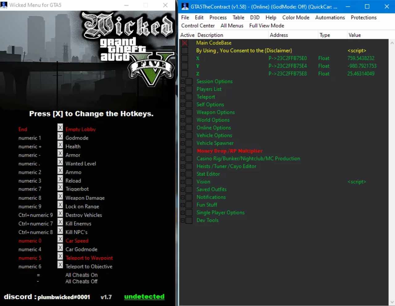 GTA 5 Wicked Mod Menu Online 1.67